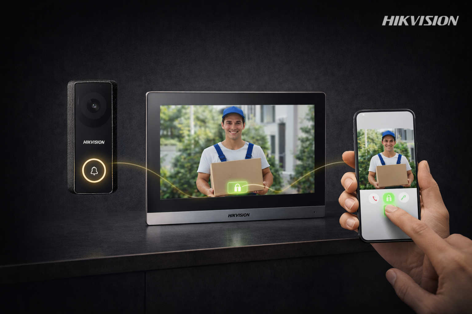 hikvision ds kis312 p/b hybrid hd video intercom kit