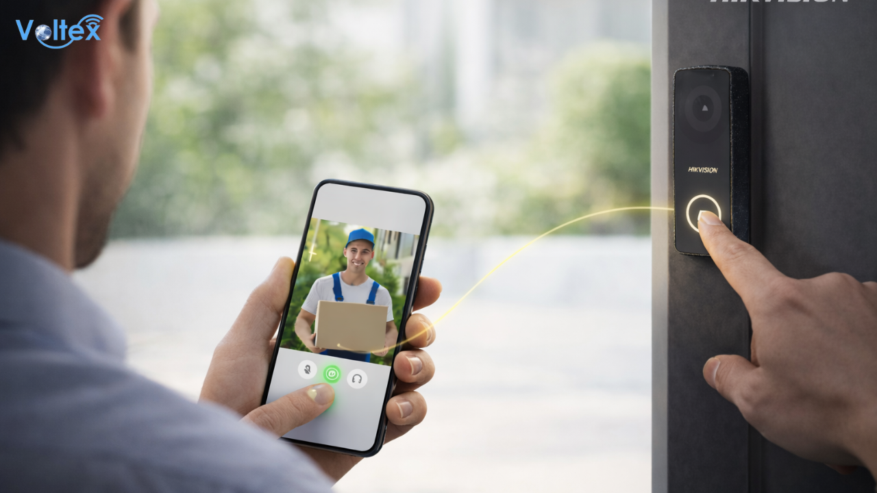 hikvision ds kis312 p/b hybrid hd video intercom kit